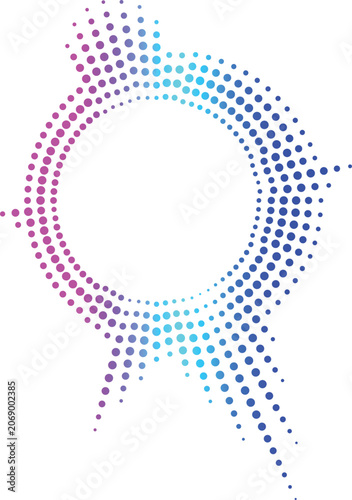 Abstract Speech equalizer sound Background with Halftone Dot Pattern and Geometric Circular Vector Design