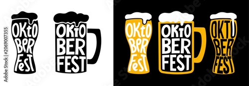 Foto Vintage Oktoberfest beer mug Typography