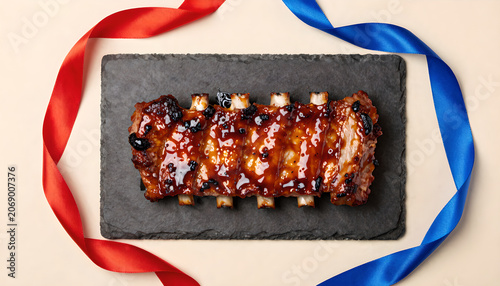 BBQ Pork Ribs with Glaze and Ribbons: Independence Day Feast