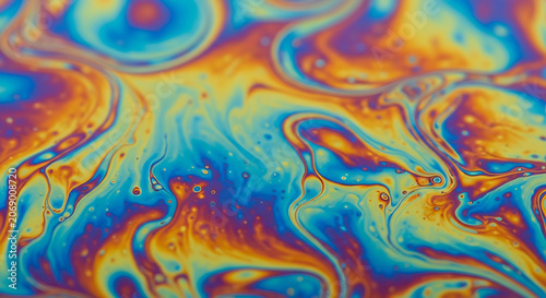 Vibrant abstract background with swirling blue, orange, and yellow colors, modern digital art design