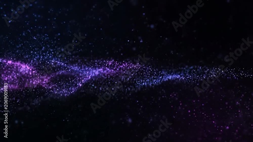 Slow motion crowd wave at night with glowing purple lights in dark outdoor setting