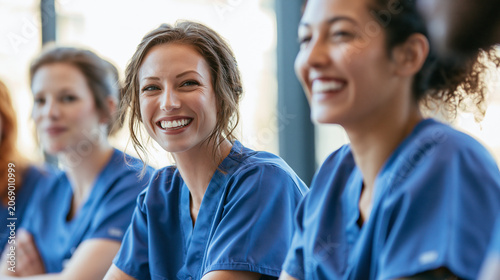 Diverse Nursing Team Collaborating in Modern Healthcare Environment