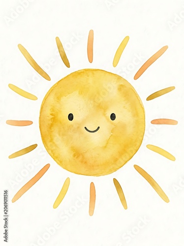 Cheerful sun illustration with radiant rays