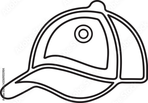 Cap Icon, Cap line icon vector, sports hat symbol, modern headwear logo, minimalist apparel sign
