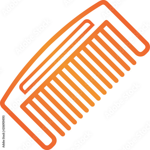 Untitled-1Hair comb icon vector, isolated salon styling tool symbol, Barber comb sign, minimalist hair care and grooming icon, Plastic comb outline vector, beauty salon and hairdressing symbol