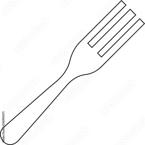 Minimalist fork line icon, restaurant and food logo emblem, Modern fork silhouette icon, dinner and cutlery symbol for menu, kitchen utensil sign