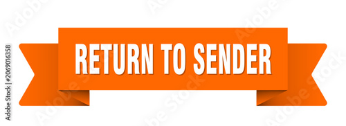 Cuadro en lienzo return to sender ribbon isolated on transparent background