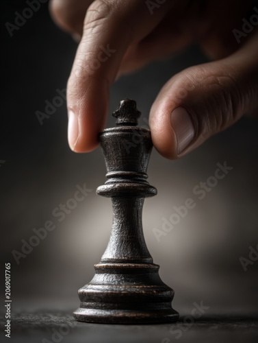 A strategic hand reaching out to place a chess piece on the board showcases the essence of critical thinking and planning in a game of chess. Generative AI