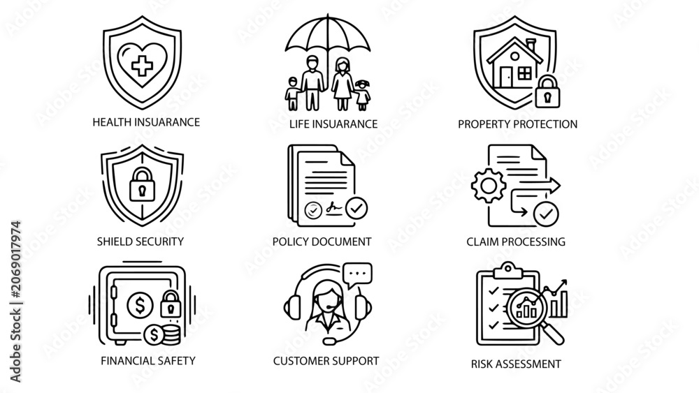 Obraz premium Insurance Icons Pack Collection