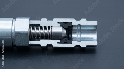 Quick Disconnect Hydraulic Coupling Cross Section - Poppet Valve Cutaway