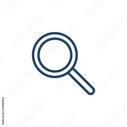 Tableau sur toile A magnifying glass icon suggests search and discovery