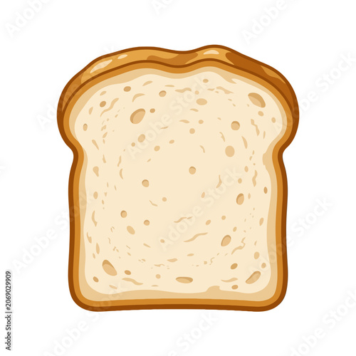 Canvas Print A plump slice of bread sits on a crisp, sunlit surface