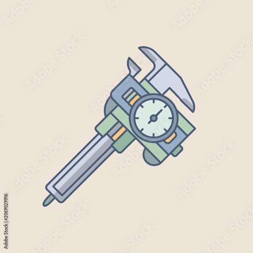 This illustration shows a caliper and gauge for precision measuring