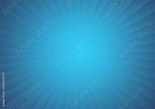 Lines running from the center outward on a blue color gradient background for use with design layouts 