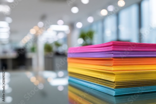 Minimal abstract background created by layered colorful paper sheets suitable for graphic design, advertising visuals, and modern presentation layouts.