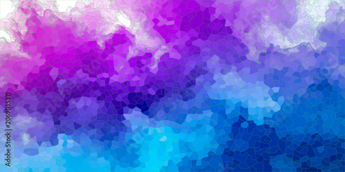 Bild auf Leinwand Vibrant Watercolor Abstract A captivating blend of vibrant pink, purple, and blue hues in a textured watercolor abstract, creating an ethereal and dynamic visual