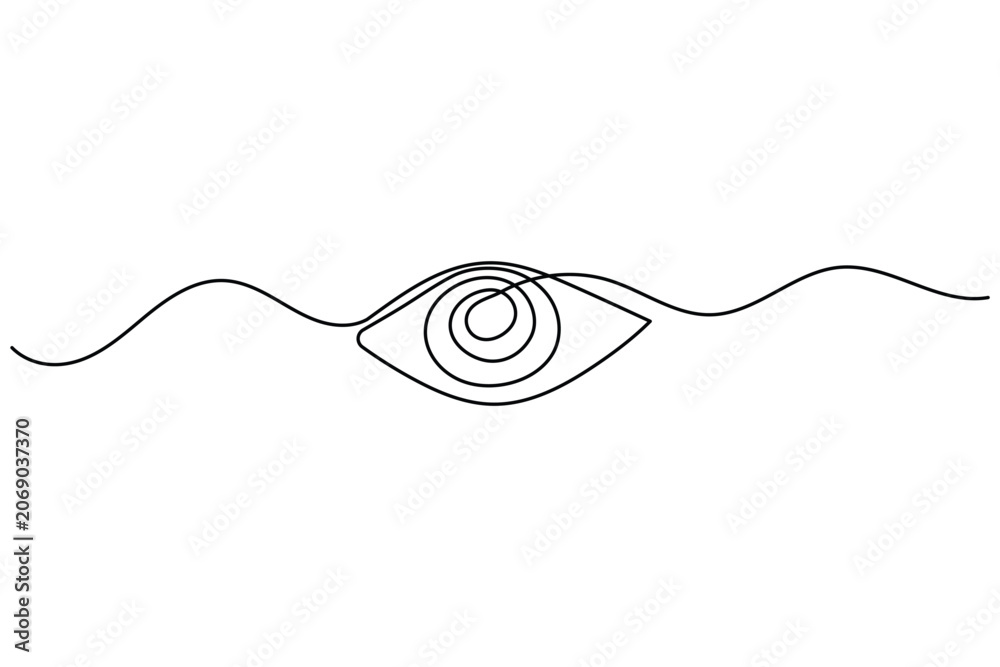 Obraz premium Eye One Line Art Continuous Line Drawing Minimal Outline Vector