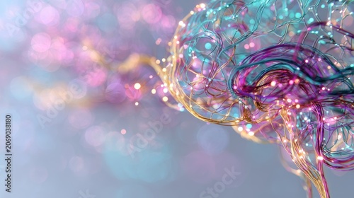 Abstract Brain of Flowing Light Energy  