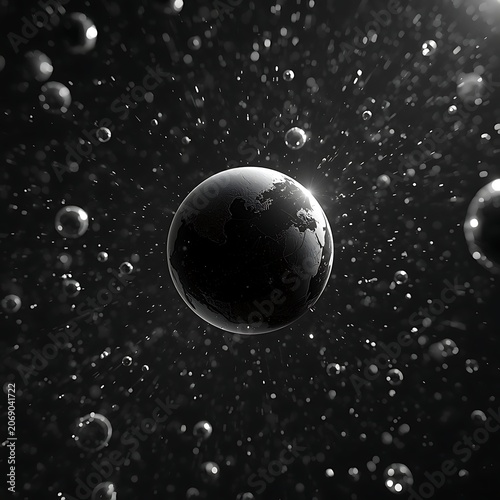 Science-themed background images and wallpapers created in black and white.