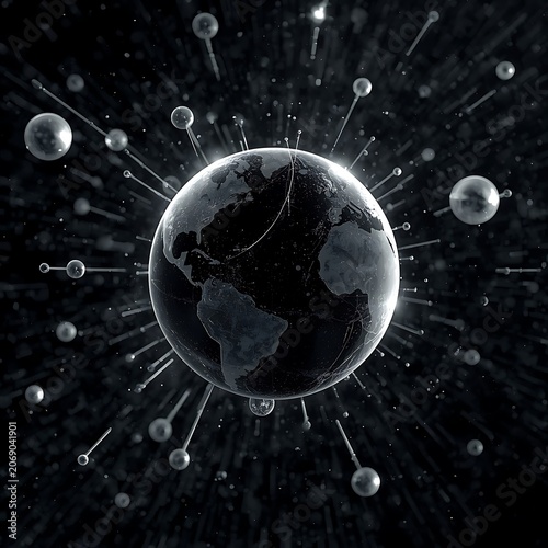 Science-themed background images and wallpapers created in black and white.