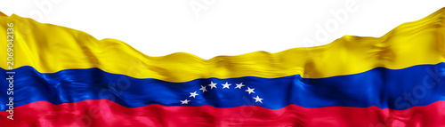 A footer shows the Venezuelan flag with its distinctive colors of yellow, blue, and red in a 3D render. The flag is cut out and isolated on a white background