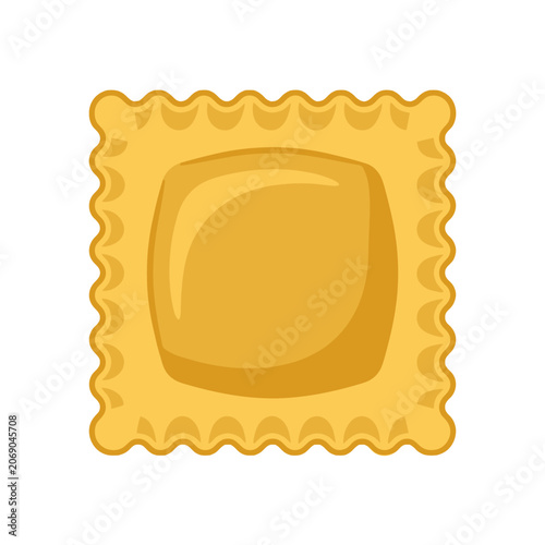 Quadro su tela A buttery square cookie rests on a simple pale background