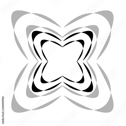 Vector image of a flower, black, white, gray, natural, imaginative, fantasy flower shapes, brightness and splendor, saturation and tenderness, on a white background