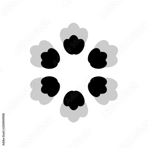 Vector image of a flower, black, white, gray, natural, imaginative, fantasy flower shapes, brightness and splendor, saturation and tenderness, on a white background