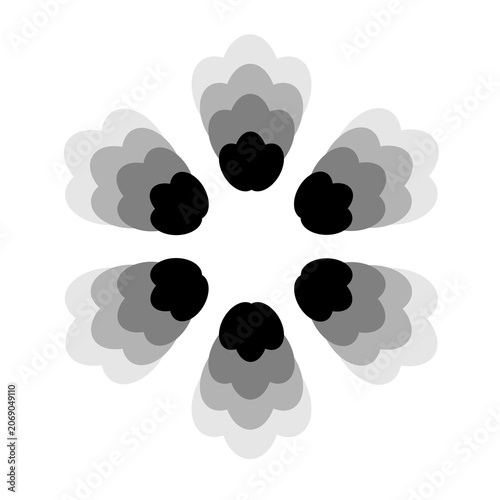 Vector image of a flower, black, white, gray, natural, imaginative, fantasy flower shapes, brightness and splendor, saturation and tenderness, on a white background