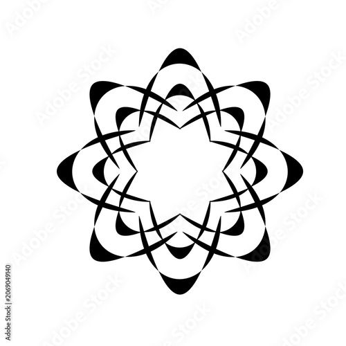Vector image of a flower, black, white, gray, natural, imaginative, fantasy flower shapes, brightness and splendor, saturation and tenderness, on a white background