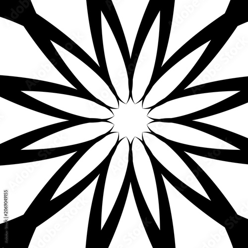Vector image of a flower, black, white, gray, natural, imaginative, fantasy flower shapes, brightness and splendor, saturation and tenderness, on a white background