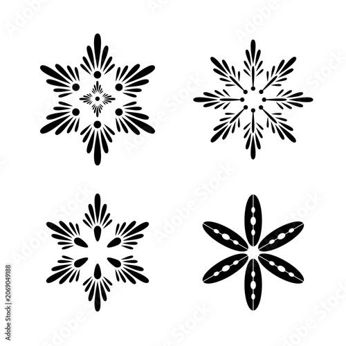 Vector image of a flower, black, white, gray, natural, imaginative, fantasy flower shapes, brightness and splendor, saturation and tenderness, on a white background