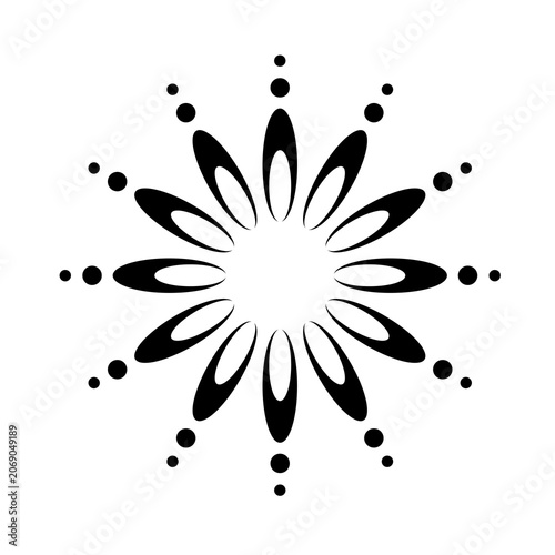 Vector image of a flower, black, white, gray, natural, imaginative, fantasy flower shapes, brightness and splendor, saturation and tenderness, on a white background
