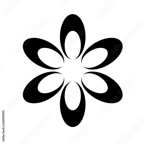Vector image of a flower, black, white, gray, natural, imaginative, fantasy flower shapes, brightness and splendor, saturation and tenderness, on a white background