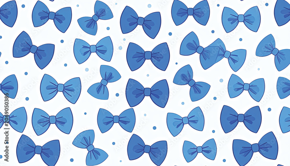 Fototapeta premium Blue bowties on white background.