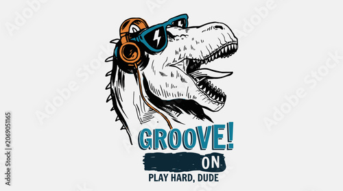 Canvastavla Cool T-Rex with music