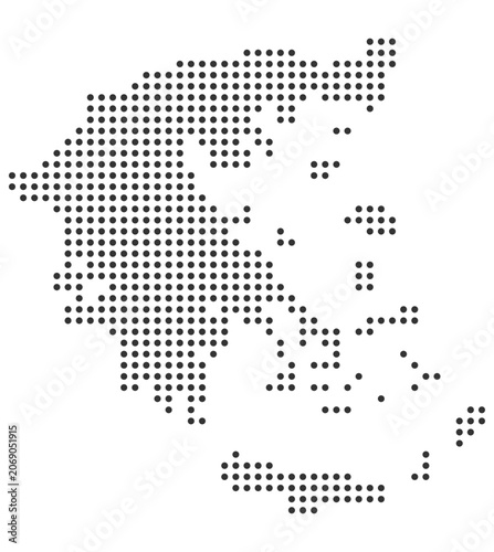 Dotted Greece map, black dot map of Greece, vector illustration