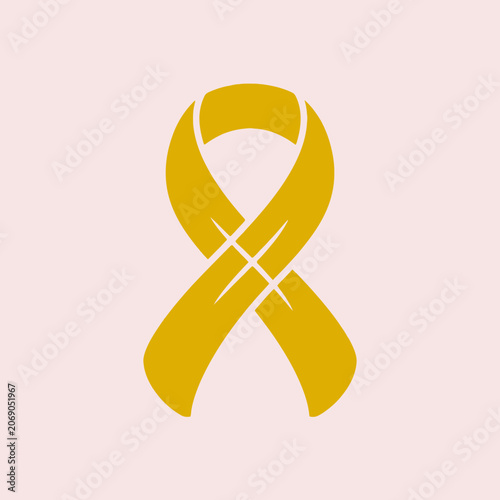 Slika na platnu A gleaming gold ribbon rests gracefully on a soft pink background