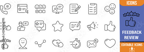 Fotografía Online feedback review communication icons