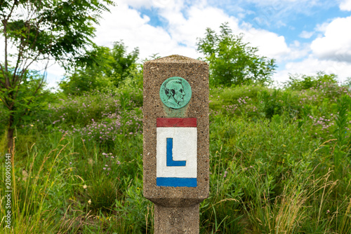 Pennsylvania historical marker for the Lincoln Highway located in Gettysburg, Pennsylvania.