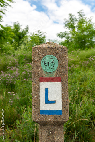 Pennsylvania historical marker for the Lincoln Highway located in Gettysburg, Pennsylvania.