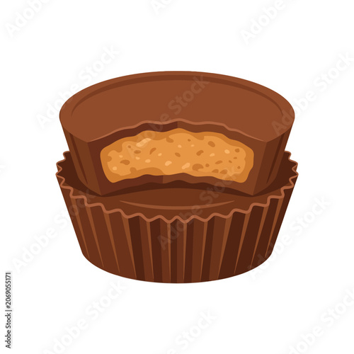 Foto A rich chocolate cup is filled with caramel goodness and bliss