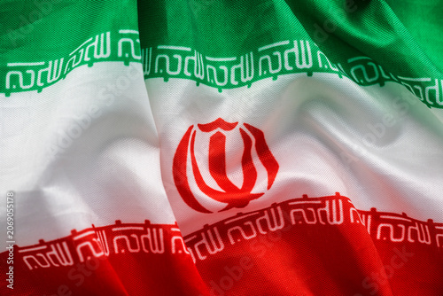 Iranian flag waving in the wind