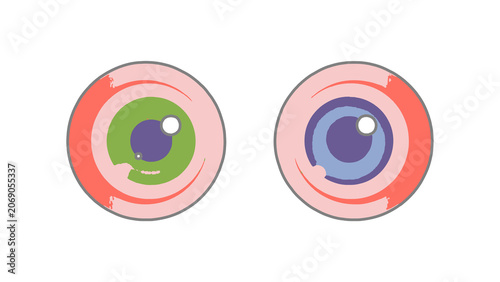 Funny Cartoon Eyeballs Vector Illustration with Shocked Emoji Expression