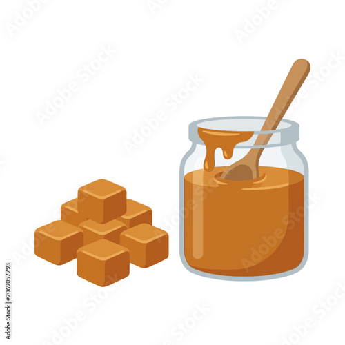 Canvastavla A honey jar and sugar cubes sit in a rustic kitchen