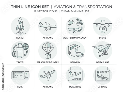 Airplane icons for travel and transport.