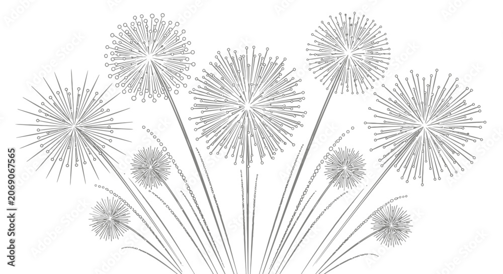 Obraz premium Abstract Fireworks Burst Illustration