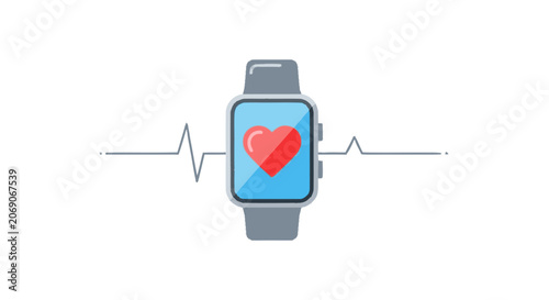 Partial minimalist flat illustration of a blue medical vial connected 