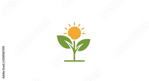 Partial minimalist flat illustration of a large curved green organic s
