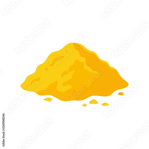 Obraz na plátně A gleaming pile of golden powder rests on a white surface